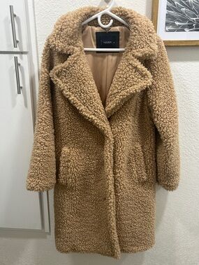 Lucky Brand Camel Sherpa Jacket with Tan Lining
